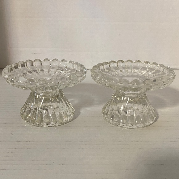 PartyLite Glass Candle Holder Set of 2 - Picture 2 of 7